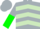 Silk - Silver, Light Green Chevrons, Silver and Green Halved Sle