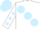 Silk - white, large light blue spots, spots on sleeves, light blue cap