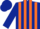 Silk - Dark Blue and Orange stripes, Dark Blue cap