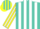Silk - Turquoise, yellow and white stripes, whit