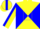 Silk - Yellow and blue diabolo, blue triangle, yellow stripe on blu