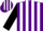 Silk - Purple and White stripes, Black sleeves, White and Blace striped cap