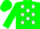 Silk - Green, White Stars, Green Cap