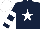 Silk - Dark Blue, White star, hooped sleeves, White cap