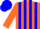 Silk - Orange,blue stripes,orange sleeves, orange and blue cap