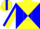 Silk - Yellow and blue diabolo, blue triangle, yellow stripe on b