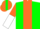 Silk - Green, Orange Stripe, Orange and White Halved Sleeves