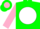 Silk - Green, pink 'TT' in white disc, pink 'RIM' on slee