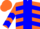 Silk - Orange, Blue Trianglar V Panel, Blue Chevrons on