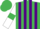 Silk - Emerald Green and Purple stripes, White sleeves, Emerald Green armlets