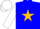 Silk - Blue, gold star and crescent moon, white sleeves, white cap