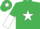 Silk - Emerald Green, White star, halved sleeves and star on cap