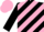Silk - BLACK and PINK diagonal stripes, black sleeves, pink cap