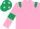 Silk - Pink, Dark Green epaulets and armlets, Dark Green cap, Pink spots