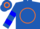 Silk - Royal Blue, Orange Circle and 'R', Orange Sleeves, Two Blue Hoop