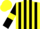 Silk - Yellow and Black stripes, Black sleeves, Yellow armlets, Yellow cap