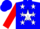 Silk - BLUE, red 'AJT' on white star, white stars on red sleeves, blue cap