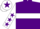 Silk - Purple, White hoop, White sleeves, Purple stars, White cap, Purple star