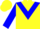 Silk - YELLOW, Blue 'Crosses' and Chevron on Sleeves