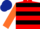Silk - Red and Black hoops, Orange sleeves, dark Blue cap