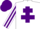 Silk - White, Purple cross of Lorraine, Striped sleeves, Purple cap