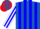 Silk - Royal Blue, Red Circled White 'D', Blue Stripes on Whit