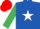 Silk - ROYAL BLUE, white star, emerald green sleeves, red cap