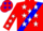 Silk - Red, blue 'C/' & sash, white stars on