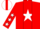 Silk - Red, Red 'B' and Star on White Panel, White Stars on Sleeves