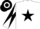Silk - WHITE, black star, diabolo on sleeves, hooped cap