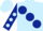 Silk - LIGHT BLUE, large dark blue spots, dark blue sleeves, light blue spots, light blue cap