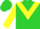 Silk - Lime green, yellow chevron on front, yellow 'SD' on back, yellow sleeves