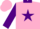 Silk - Hot Pink, Purple Star, Purple Collar, Purple Cuffs on Sleeves, Pink Cap