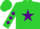 Silk - Lime Green, Lime Green 'MB' on Purple Star, Purple Diamonds on sleeves