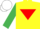 Silk - Yellow, Red inverted triangle, Emerald Green sleeves, White cap
