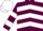 Silk - maroon and white chevrons, hooped sleeves, white cap