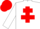 Silk - WHITE, red cross of lorraine, white sleeves, red cap