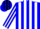 Silk - Blue, Black Stripes on White Panels, Black Strip