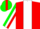Silk - Red, Green Circled White CR, White Stripe