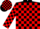 Silk - BLACK, Black 'LAC' on Red Heart, Red Blocks on