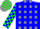 Silk - BLUE, Green 'Shamrock', grey Panels, Blue Blocks on grey S