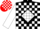Silk - Black, red 'EV' in white diamond, red and white blocks on sleeves, b