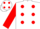 Silk - WHITE, red spots & sleeves, white cap, red spots