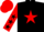Silk - BLACK, red star, red sleeves, black stars, red cap