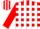 Silk - Red and  White Blocks, White Stripes on Red Sleeves