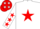 Silk - WHITE, red star, red stars on sleeves, red cap, white stars