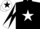 Silk - BLACK, white star, white sleeves, black diabolo, white cap, black star