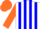 Silk - White and Blue Stripes, Orange Sleeves and Cap