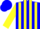 Silk - Blue, yellow 'W', yellow stripes on sleeves, blue cap