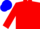 Silk - Red and  blue halves, red circled 'H', blue cap